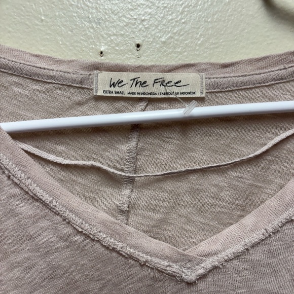 Free People Large Spread Your Wings Colorblock Bell Sleeve Tee Top Xs Linen - Picture 3 of 7